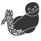 Adorable vinyl sticker featuring a happy harbour seal with whimsical accents. This 3 inch black and white vinyl sticker is designed by BC artist The Handcrafted Story.