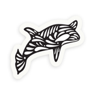 3" black and white orca vinyl sticker with a whimsical design by Canadian artist The Handcrafted Story.
